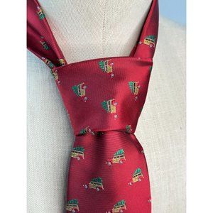Knotty and Nice Woody Van Christmas Tie  OS Red  Christmas Polyester